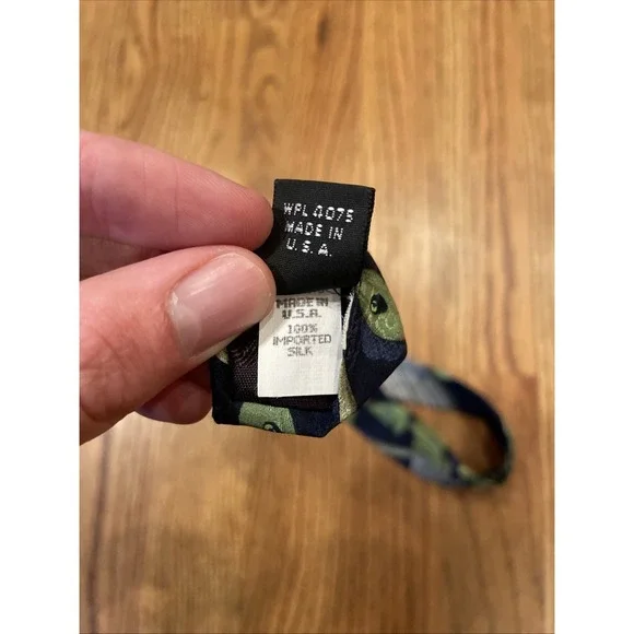 VTG Endangered Species Mens Tie Bruce's Rainforest 1996 Tree Frogs Print Silk - Picture 4 of 4